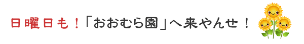 日曜日も「おおむら園」に来やんせ!